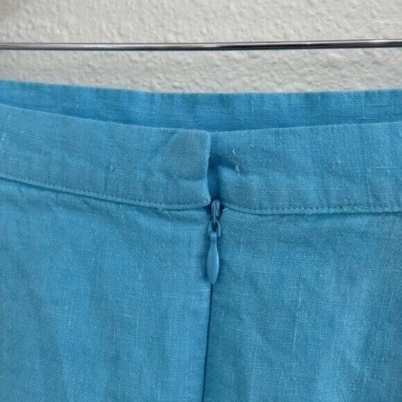 Fanm Mon Linen Embroidered Midi Skirt Butterfly 90’s Contemporary Boho Blue - Picture 8 of 9